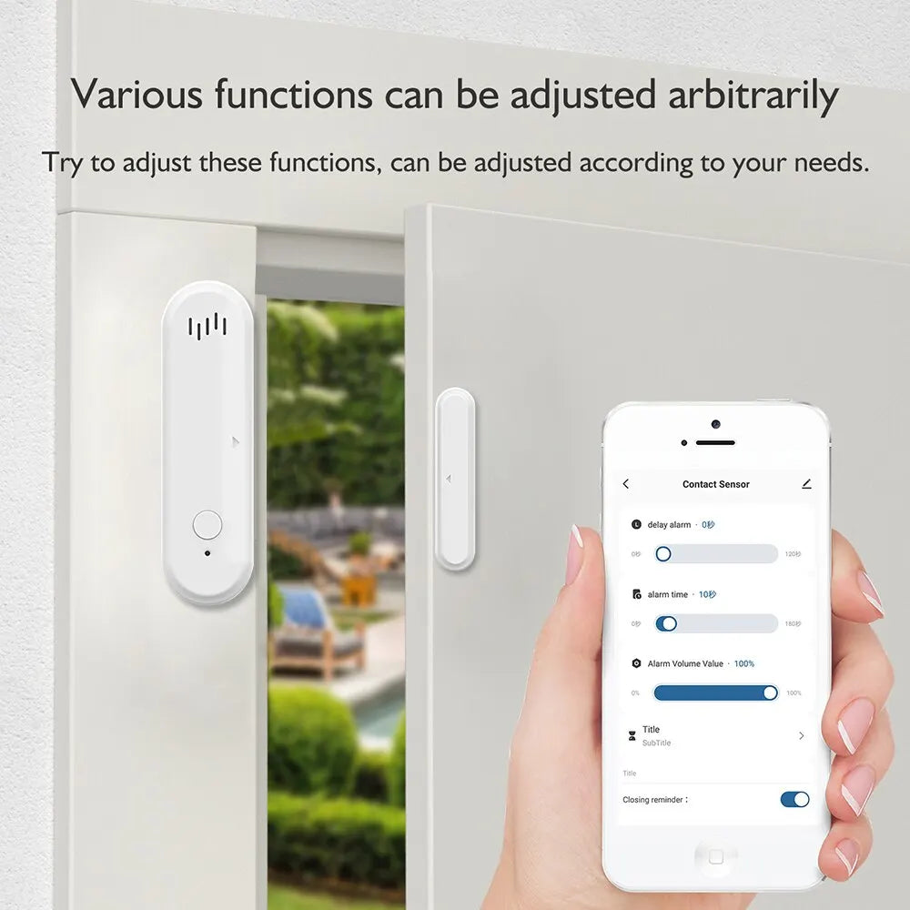 Tuya Smart Wifi Door Sensor 80Db Sound Window Sensor Smart Life Arm Disarm Door Sensor APP Alert Alarm Door Sensor
