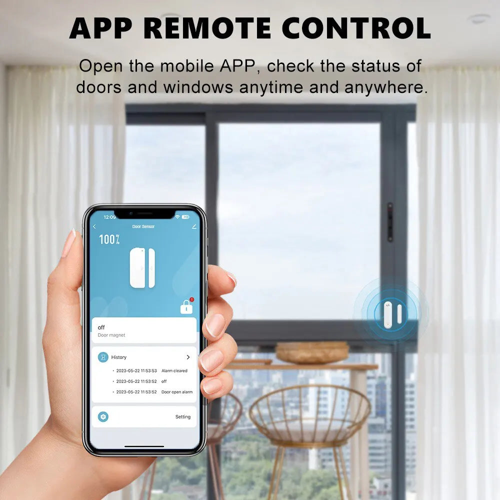 Tuya Smart Wifi Door Sensor 80Db Sound Window Sensor Smart Life Arm Disarm Door Sensor APP Alert Alarm Door Sensor