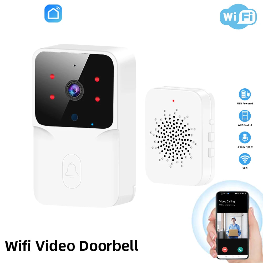 2026 Wireless Smart Video Doorbell, 2.4G Wifi Home Security Camera, 2-Way Audio, Night Vision, Battery, Secure Home Monitoring